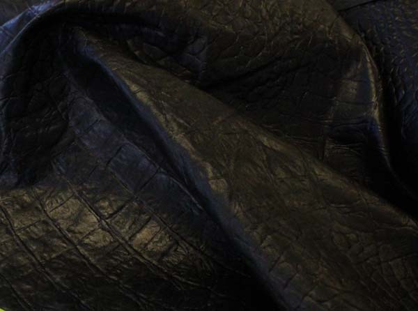 Embossed Alligator Black Leather